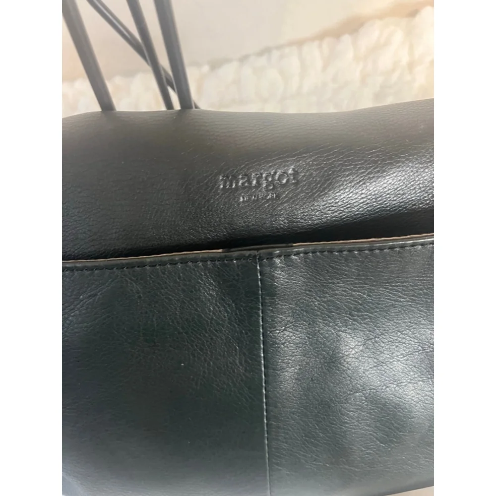 Margot Mickey Double Zip Fold Over Dark Green Leather Hobo or Crossbody bag